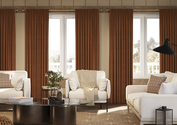 Wexley, Burnt Orange - Made to Measure Curtains - Image 3